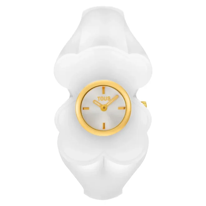 Reloj analógico TOUS dorado y policarbonato blanco T L Bear Folks - 3000147400