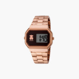 Reloj D-Bear Digital de acero IP rosado