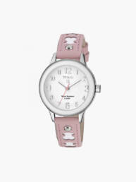 Reloj Dolce de acero con correa de piel rosa