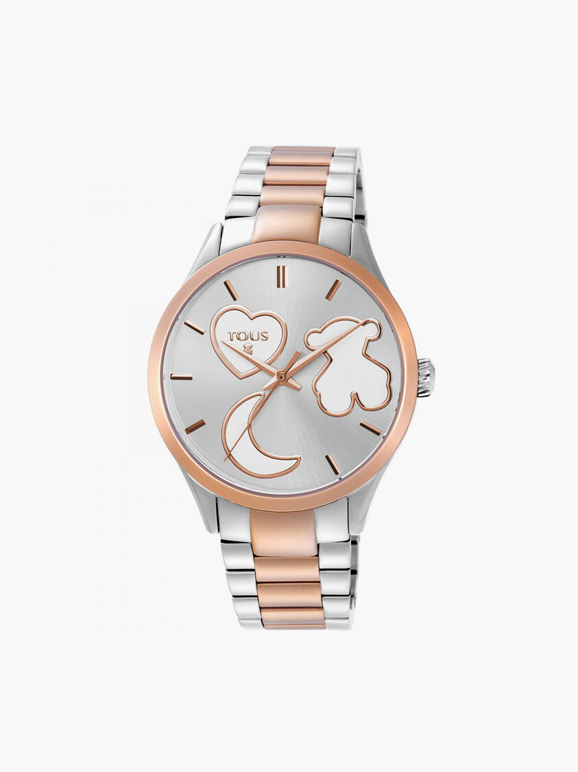 Reloj Sweet Power bicolor de acero/IP rosado