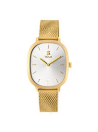 Reloj Heritage de acero IP dorado