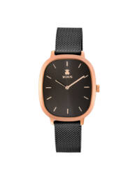 Reloj Heritage de acero IP rosado/IP negro