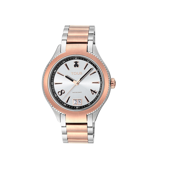 Reloj ST bicolor de IP rosado/acero