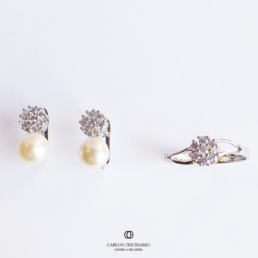 SORTIJA ORO BLANCO ROSETÓN CIRCONITAS