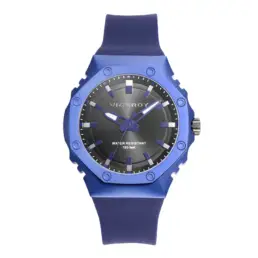 Viceroy - Reloj de hombre con caja de aluminio y correa de silicona azul oscuro