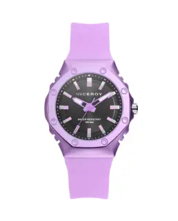 Viceroy - Reloj de mujer con caja de aluminio y correa de silicona morada