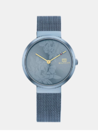 Tommy Hilfiger - Reloj de mujer de malla milanesa de acero azul