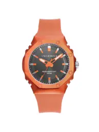 Viceroy - Reloj de hombre con caja de aluminio y correa de silicona naranja