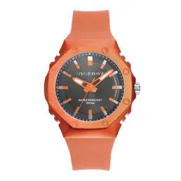 Viceroy - Reloj de hombre con caja de aluminio y correa de silicona naranja