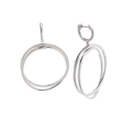 Salvatore Plata - Pendientes rodio pulido dos aros