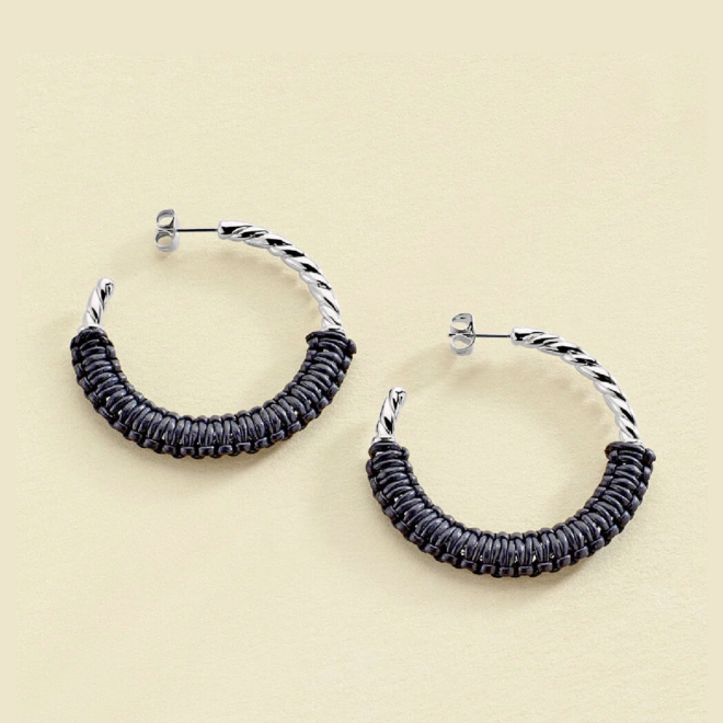 Agatha Paris - Criollas Twiggy - Plateado y azul oscuro