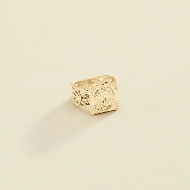 Agatha Paris - Anillo ancho León - Dorado