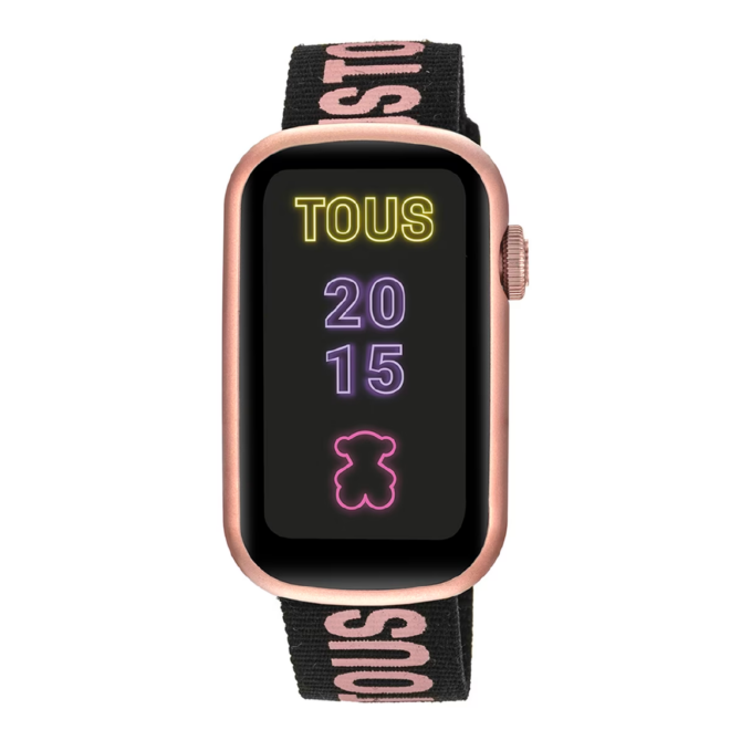 TOUS - Reloj smartwatch con correa de nylon y correa de silicona rosa palo T-Band