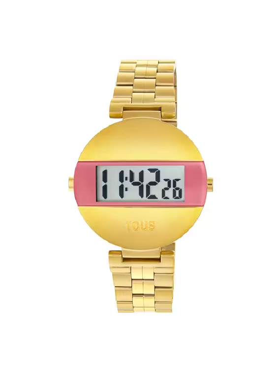 Reloj digital TOUS D-Logo de acero IP rosado - Joyería Carlos Chicharro