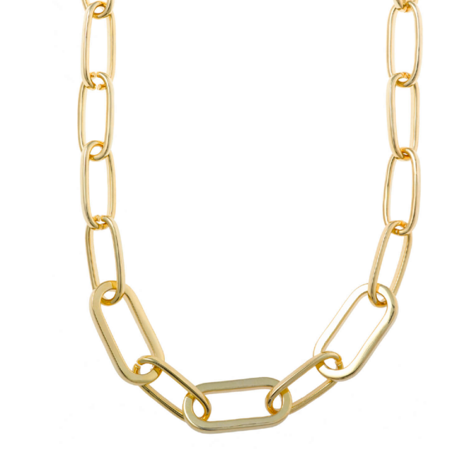 Salvatore Plata - Collar de plata chapado dorado con eslabones
