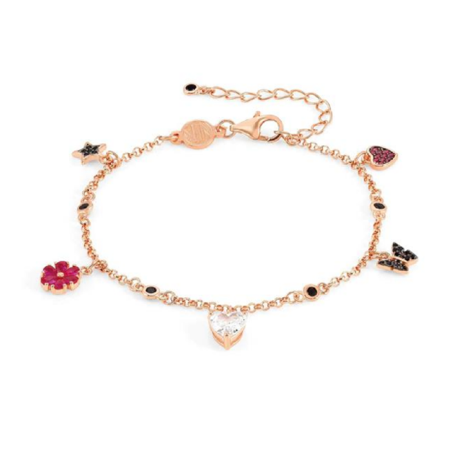 Nomination - Pulsera Sweetrock Nature Rosa con colgantes