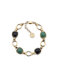 Durán Exquse – Pulsera de plata colección Matisse con ágata negra y aventurina verde