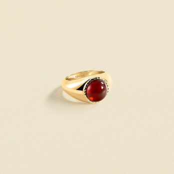 Agatha Paris – Anillo ancho N-13 – Rojo / Oro