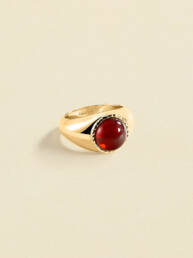 Agatha Paris – Anillo ancho N-13 – Rojo / Oro