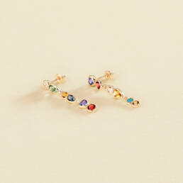 Agatha Paris – Pendientes largos CANDY – Multicolor / Oro