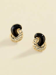 Agatha Paris – Pendientes largos N-13 – Negro / Oro