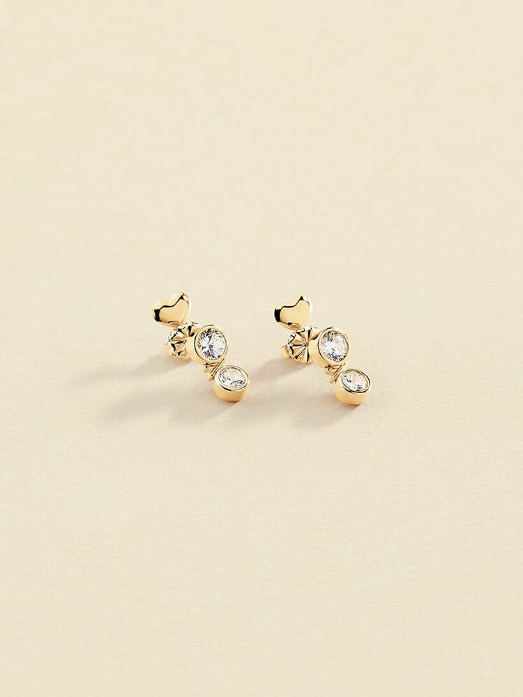 Agatha Paris – Pendientes largos N-13 – Cristal / Dorado