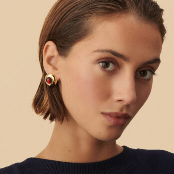 Agatha Paris – Pendientes de clip N-13 – Rojo / Oro