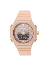 TOUS Bet Reloj analógico-digital acero rosa IPRG con brazalete de nylon rosa