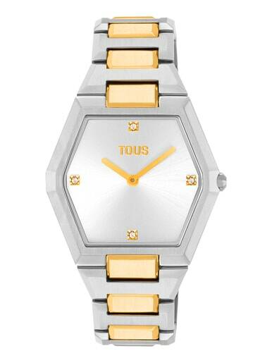 TOUS Karat Reloj digital con brazalete de acero dorado IPG