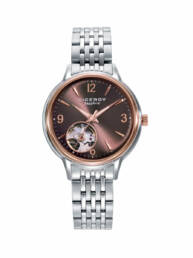 Viceroy - Reloj caja bicolor acero e Ip rosa con cristal zafiro 5 atm y brazalete de acero con movimiento automático