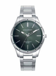 Viceroy - Reloj de acero para hombre con esfera verde y movimiento de cuarzo