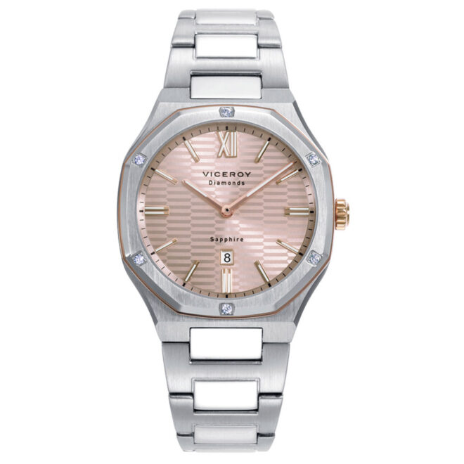 VICEROY Reloj Laura Escanes Caja de Acero con Bisel Doble en Acero e IP Rosa con Diamantes Creado