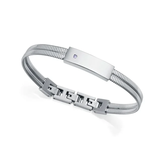 VICEROY Pulsera Doble de Hombre de Acero Colección Laura Escanes con Diamante Creado