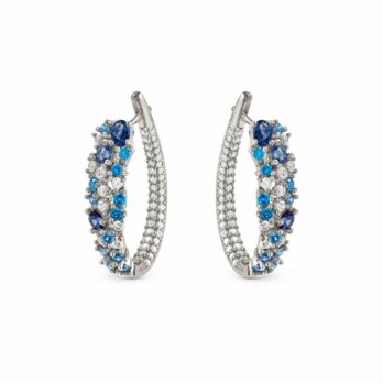 Nomination - Pendientes Mosaica en plata con 81 Cubic Zirconia azul y blanco