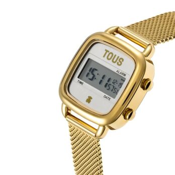 Reloj Digital Tous con Brazalete de Acero Dorado D-Logo Mini