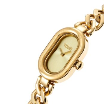 Reloj Analógico Joya Tous con Brazalete Cadena de Acero Dorado Oval Time