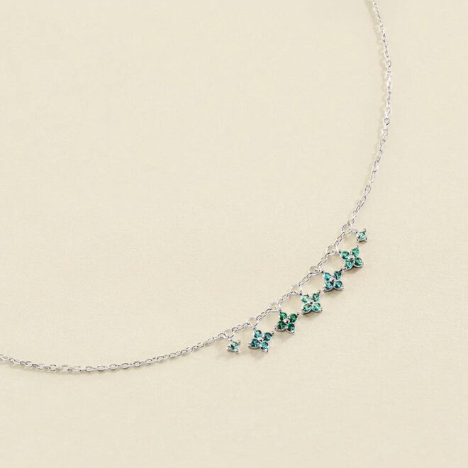 Collar corto Agatha Paris Beloved de plata de ley con pampillas multicolor 02620641-255-TU