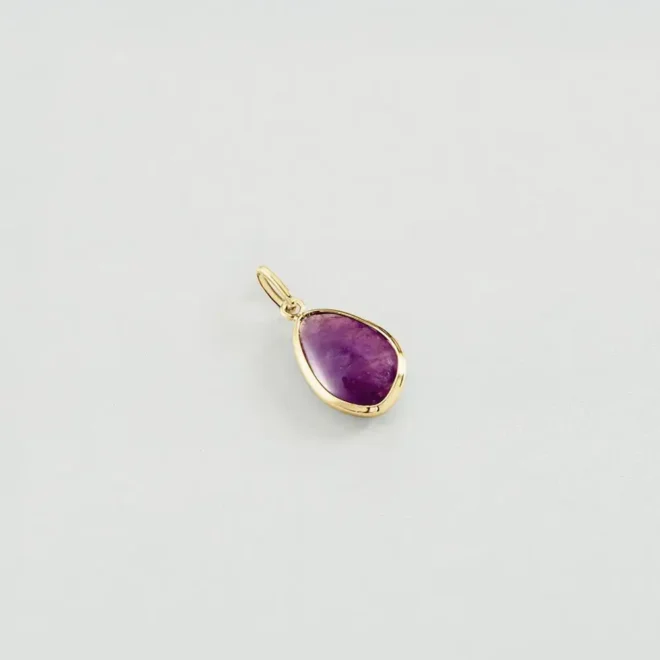 Colgante AGATHA PARIS dorado con piedra natural amatista 02880096-058-TU