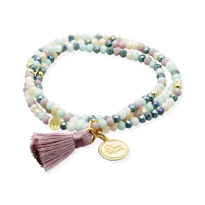 Pulsera MARINA GARCÍA ZEN MAMÁ elástica con baño de oro 91171UMG