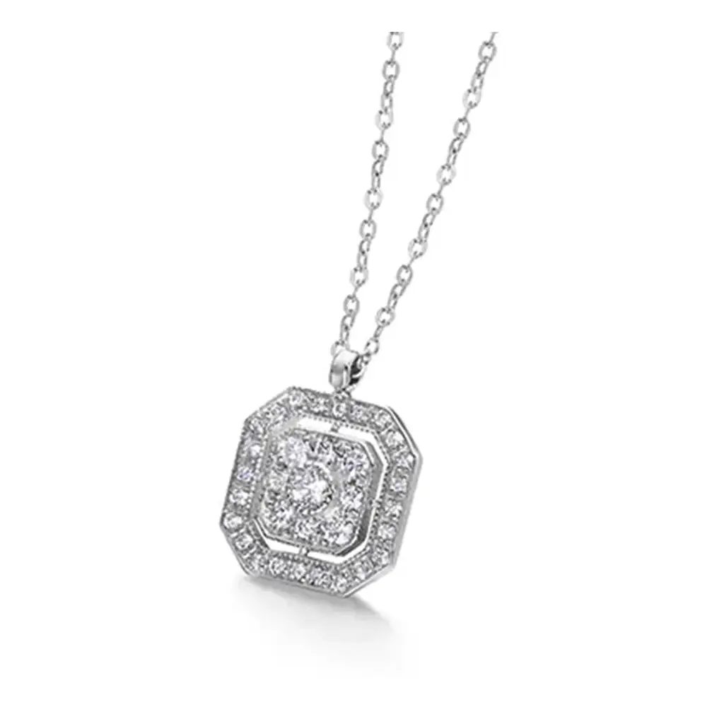 Colgante Le Carré oro blanco 18K con diamantes modelo OCTO GD145OB00