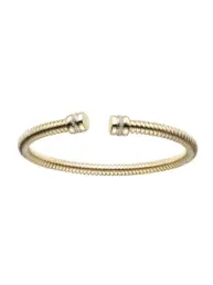 Brazalete Durán Exquse TuboGas de plata dorada con circonitas 00512958