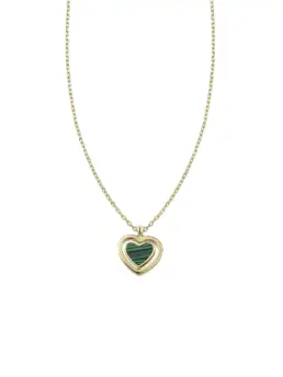 Colgante Durán Exquse colección Talisman de plata dorada con malaquita y circonitas 00512984