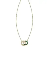 Colgante Durán Exquse colección Talisman de plata dorada con malaquita y circonitas 00512992