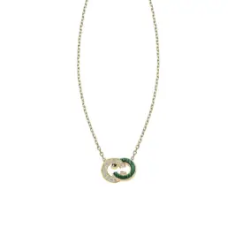 Colgante Durán Exquse colección Talisman de plata dorada con malaquita y circonitas 00512992