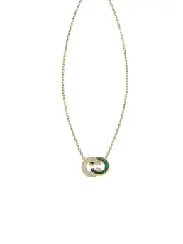 Colgante Durán Exquse colección Talisman de plata dorada con malaquita y circonitas 00512992