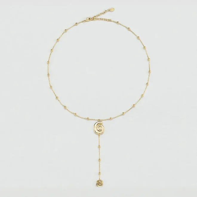 Collar largo Agatha Paris TIARE dorado con doble caracola y detalles 02680427-157-TU