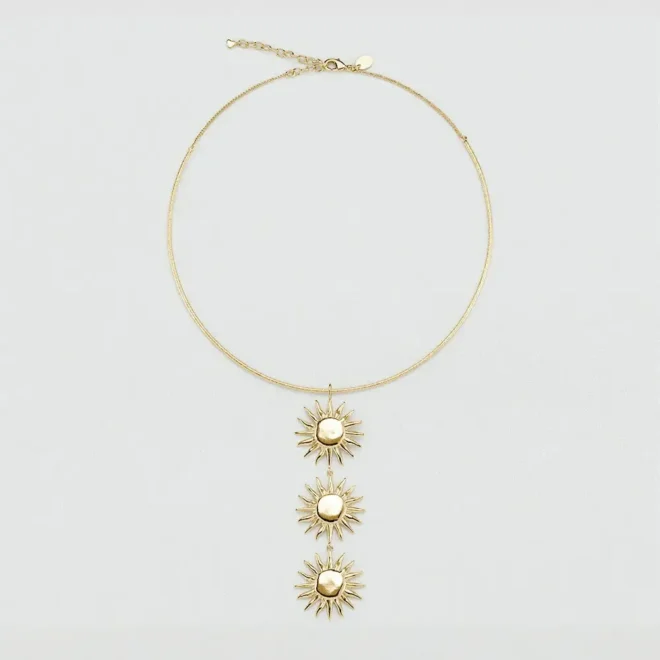 Collar rígido Agatha Paris TIARE dorado con tres soles 02680431-157-TU