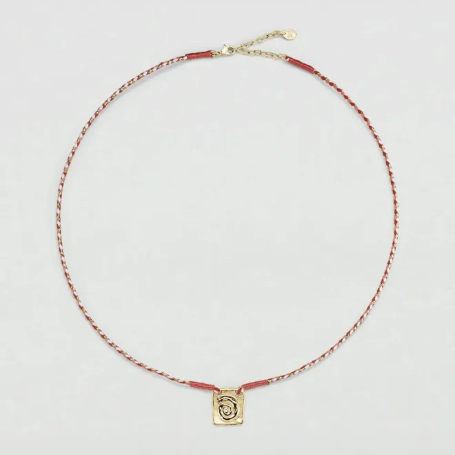 Collar corto Agatha Paris TIARE multicolor con cuerda y grabado de caracola 02680433-256-TU