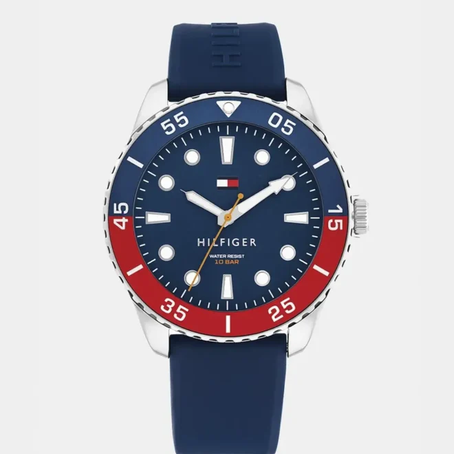 Reloj de hombre Tommy Hilfiger Oceanic de acero con correa de silicona azul 1792200
