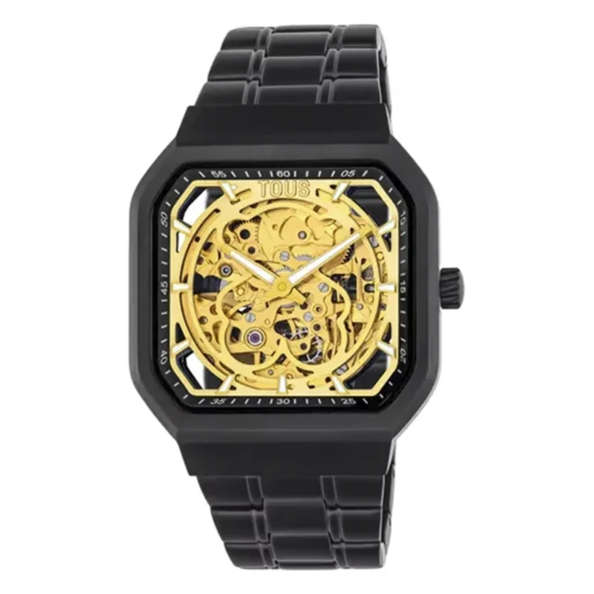 Reloj automático analógico negro TOUS D-Bear con engranaje visible 200351032